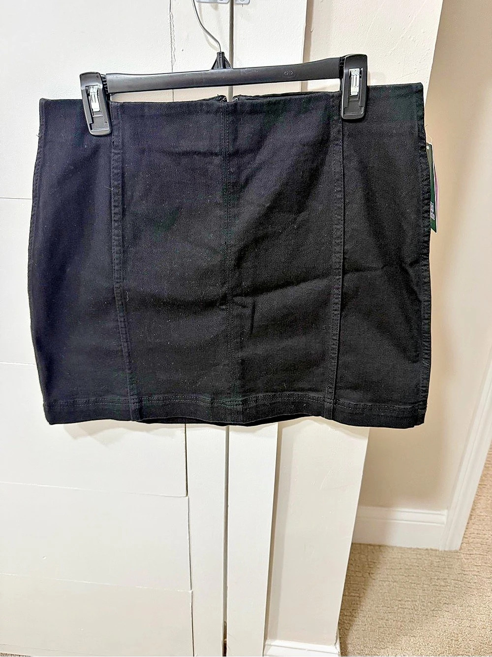 Wild Fable Black Denim Stretch Mini Skirt Size 14 NWT